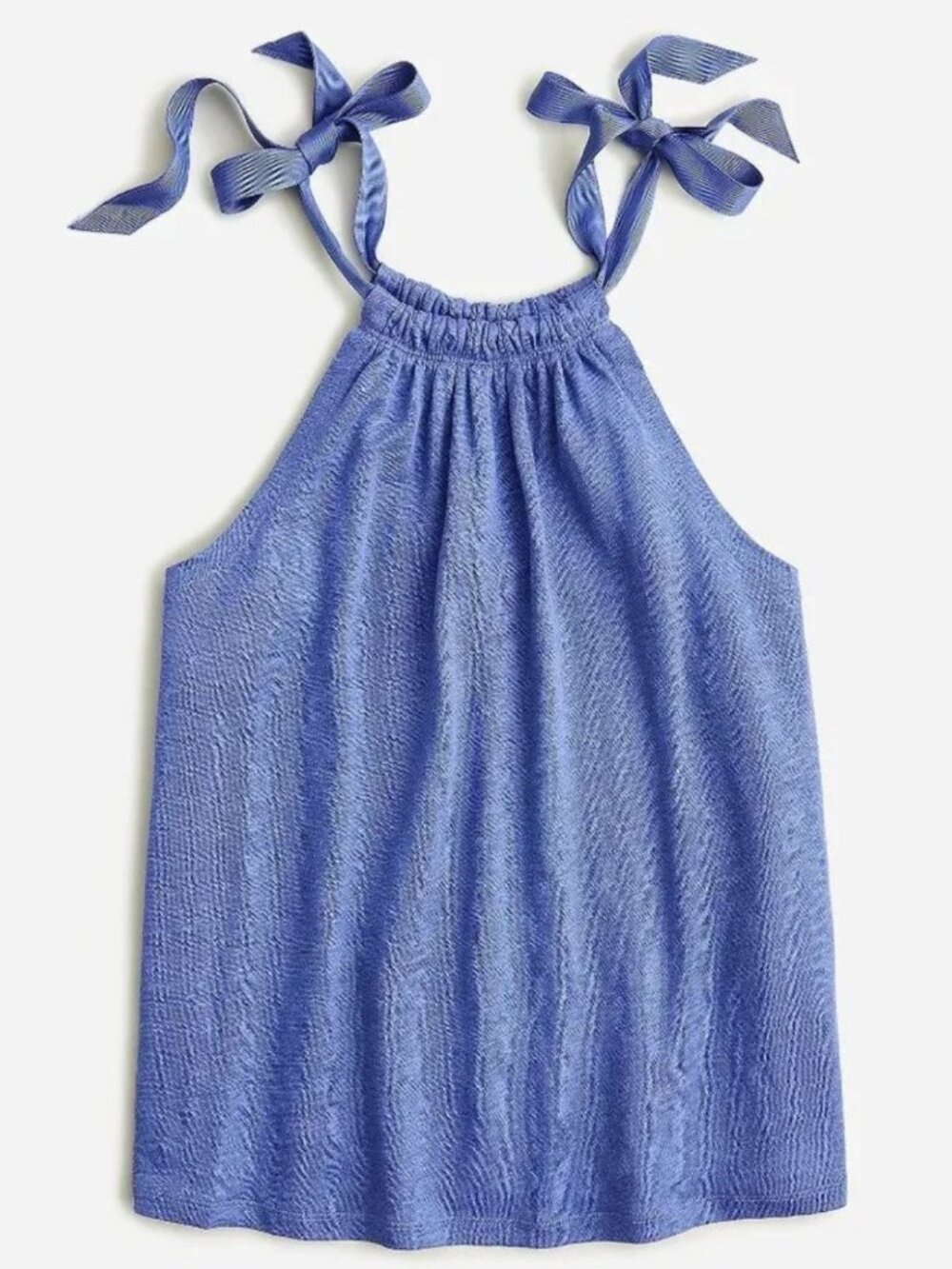 J Crew Tie Shoulder Tank Top XXL / 2X Perwinkle Blue 100% Linen